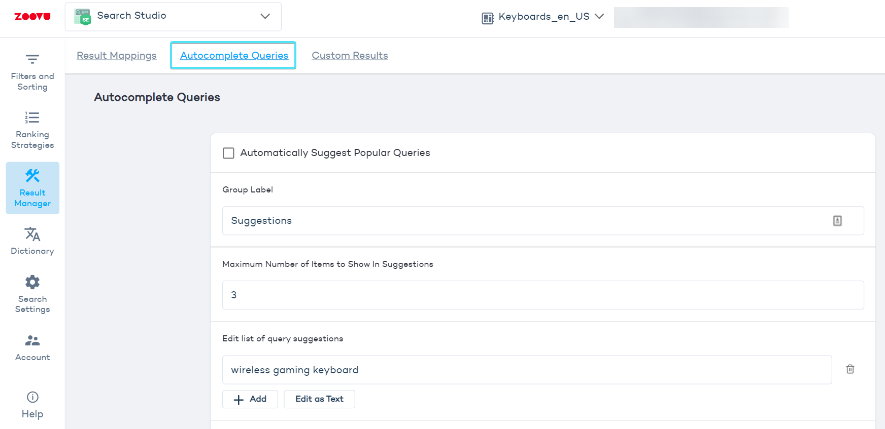 Autocomplete queries