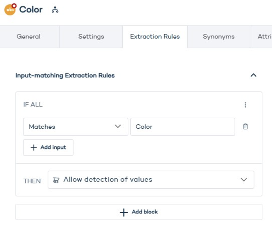 Edit extraction rules