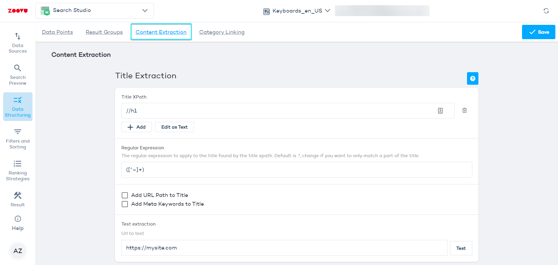 Title extraction XPath
